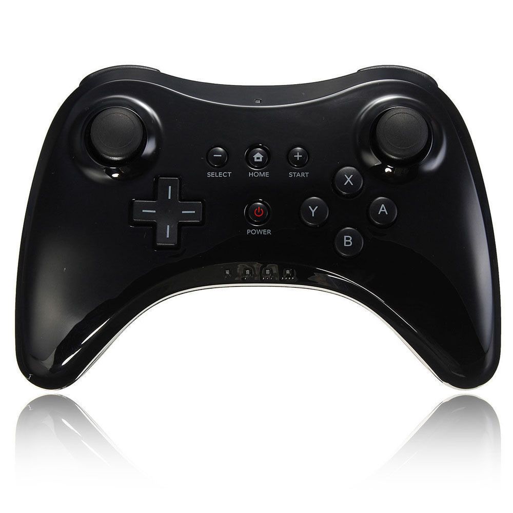 Mando inalámbrico Bluetooth para Nintendo wii U Pro, mando analógico Dual USB clásico para wii U Pro: 1 pcs black