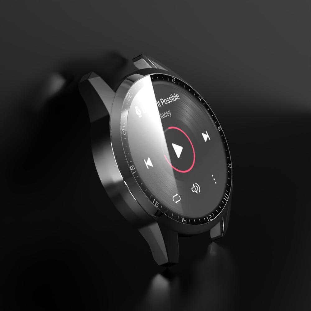 Filme de vidro temperado com anel de calibração capa para huawei assista gt 2 3 46mm caso gt2 pc disco protetor de tela abundante escudo: Gray / For GT2 46mm