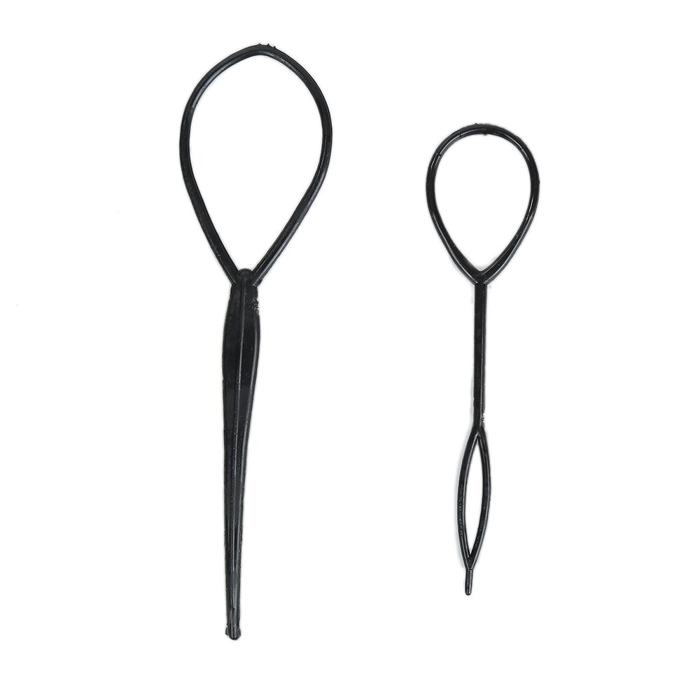 Populært 1 par 2 stk hår fletning maker hestehale creator plast loop styling værktøj sort topsy hestehale klip styling værktøj