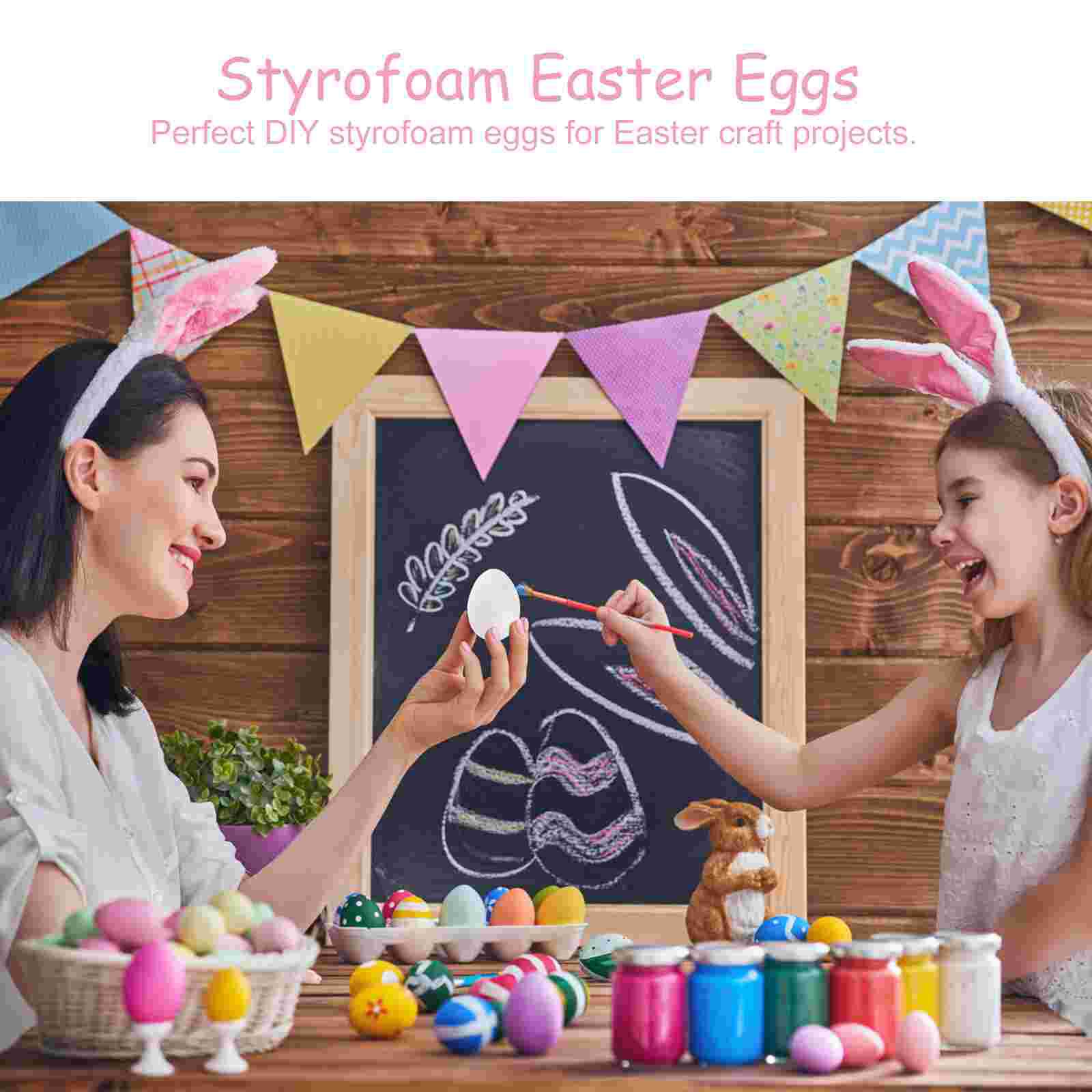 50pcs 3.5cm Durafoam Eggs Styrofoam DIY Easter Egg Crafts Eggs