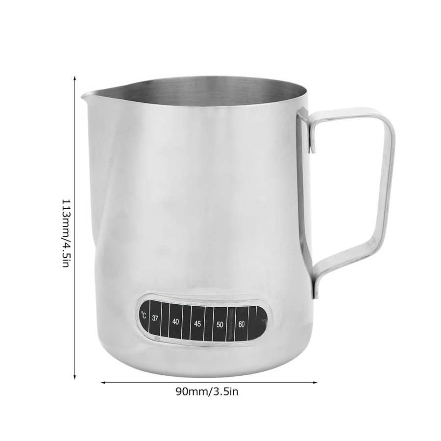 600ml maitokannusta kahvin vaahdotuskuppi espresso maito tee latte kannu kahvimuki lämpötilan näyttö tarra