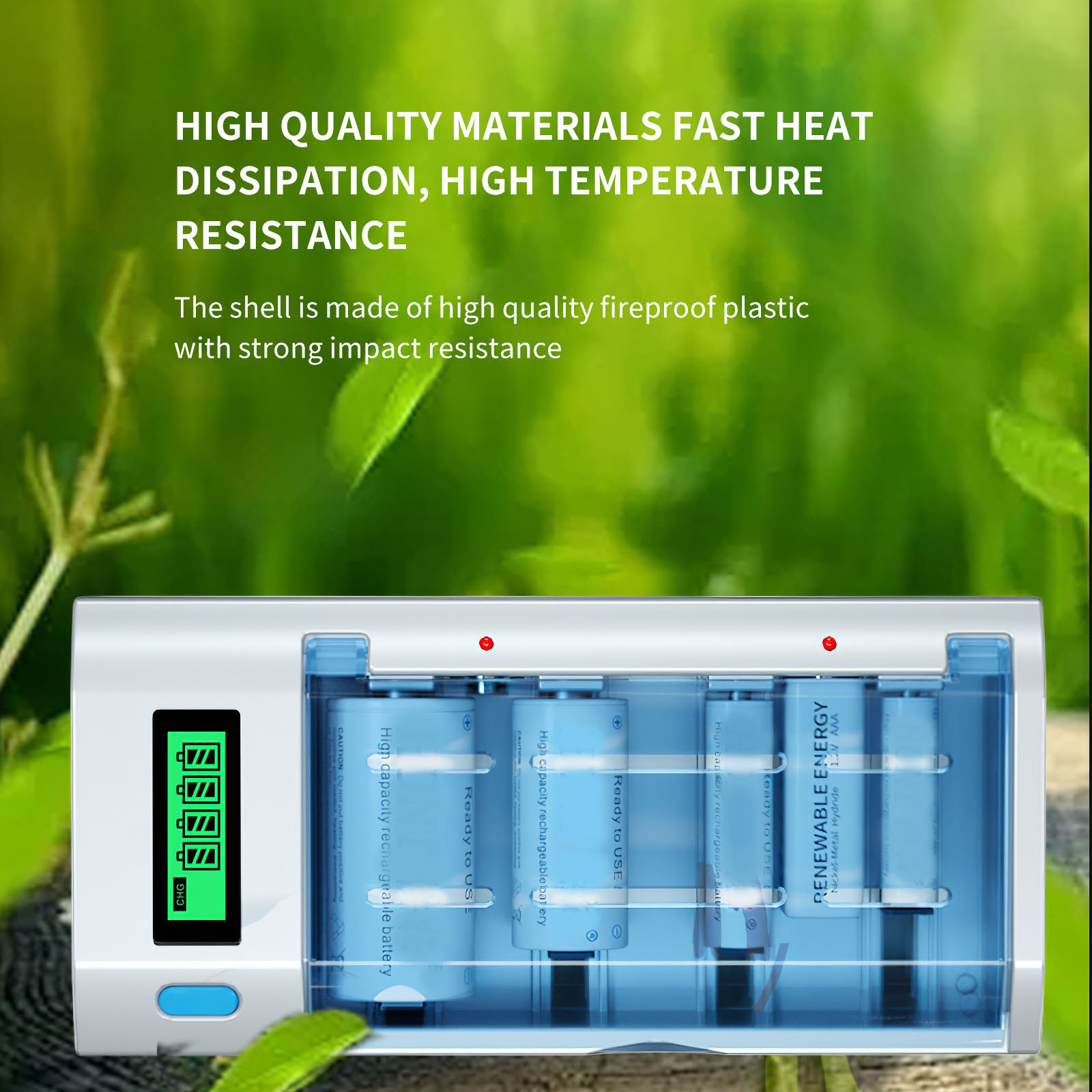 Portable Intelligent Battery Quick Charging Charger with Digital Screen Lithium Battery Charger Dock Station Cradle EU/UK