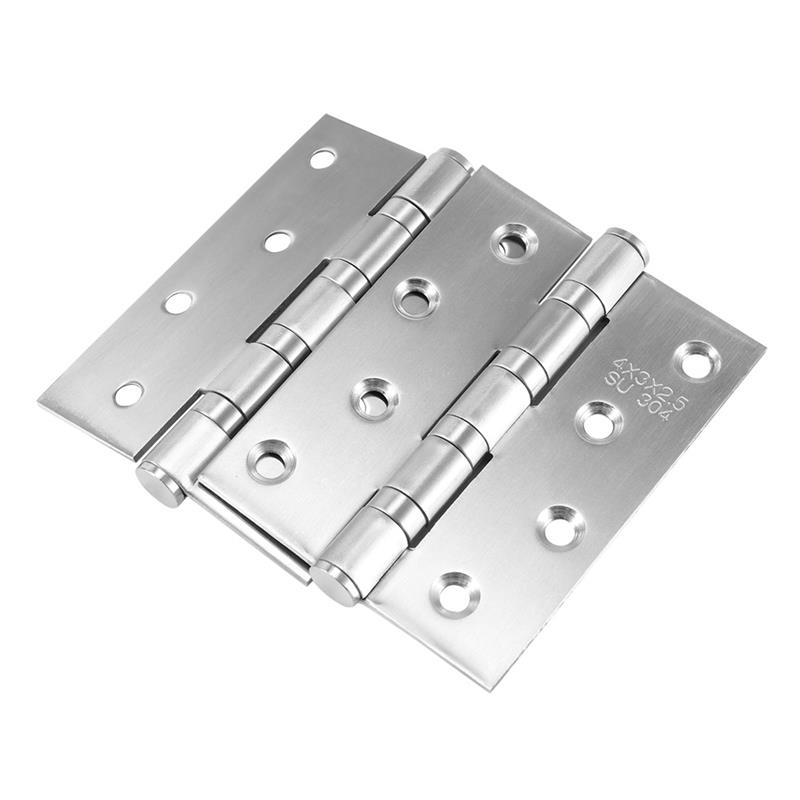 2pcs Stainless Steel Hinges Ball Bearing Door Hinges Non-Removable Pin Room Wood Door Hinges Silver Hinges