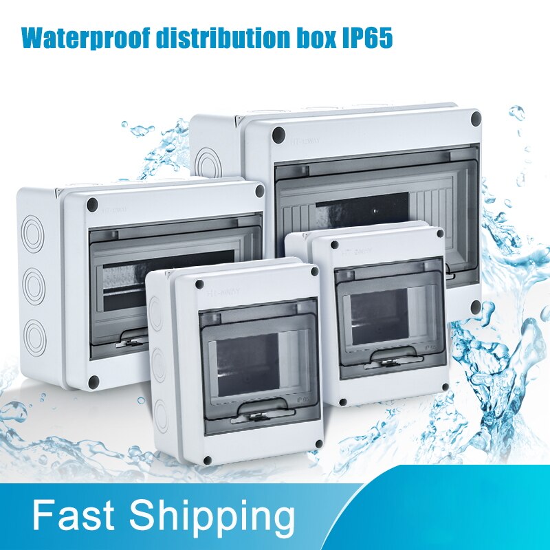 8 Way Plastic Electrical Distribution Box Waterproof MCB Box Enclosure Box Junction Box HT Series