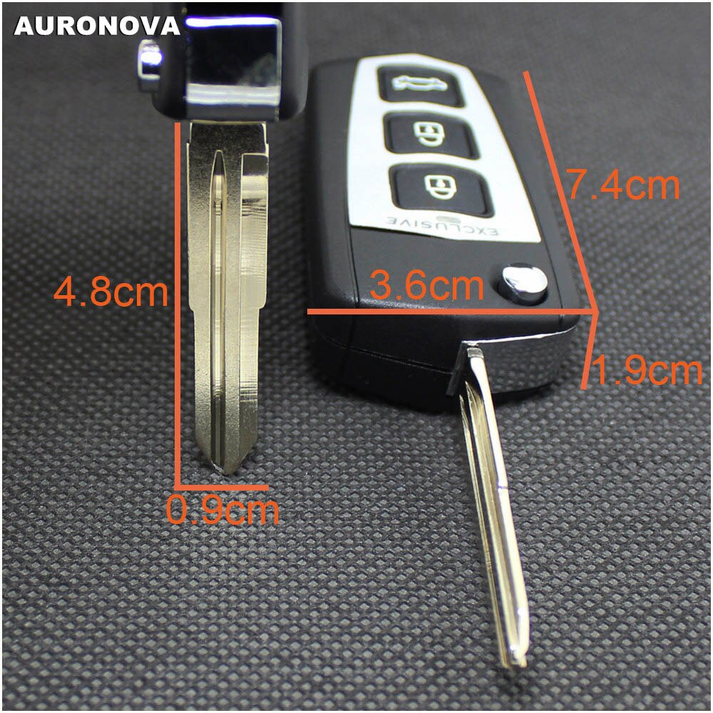AURONOVA-funda para mando a distancia del coche, carcasa de llave abatible plegable modificada para KIA Cerato Forte Sportage, 3 + 1 botones