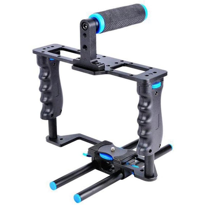 Aluminiumlegering camera video kooi film film maken kit met video kooi voor canon/nikon/sony 5d/600d/d610d/700d dslr: Default Title