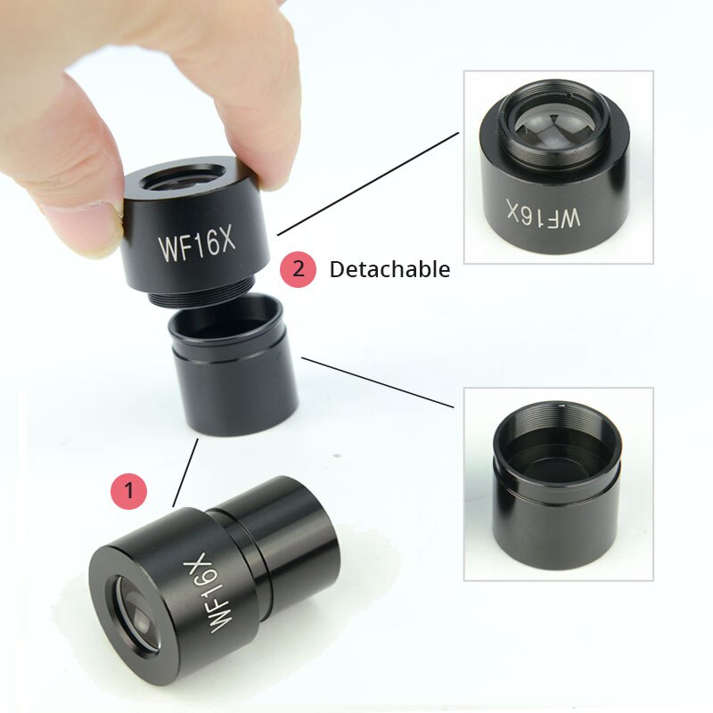 1 PC 16X Wide Angle Eyepiece WF16X Biological Microscope Eyepiece with 23.2mm Mounting Size