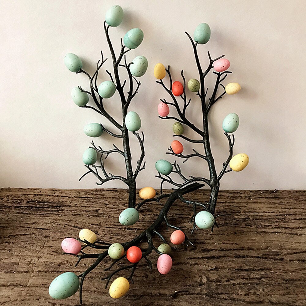 Pâques oeuf arbre décor branche avec peinture oeufs printemps fête fournitures maternelle décoration maison ornements bricolage artisanat