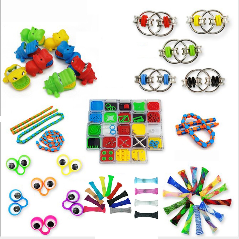 24Pcs Niet-toxische Anti-Angst Stress Autisme Speelgoed Voor Hand-Oog Coördinatie Puzzel Kindje Vroeg educatief Speelgoed
