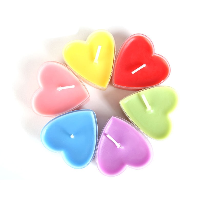 9pcs Heart Shaped Scented Candles Birthday Wedding Party Decor Candle Valentine's Day Proposal Dinner Aromatherapy Candle: Mixed color