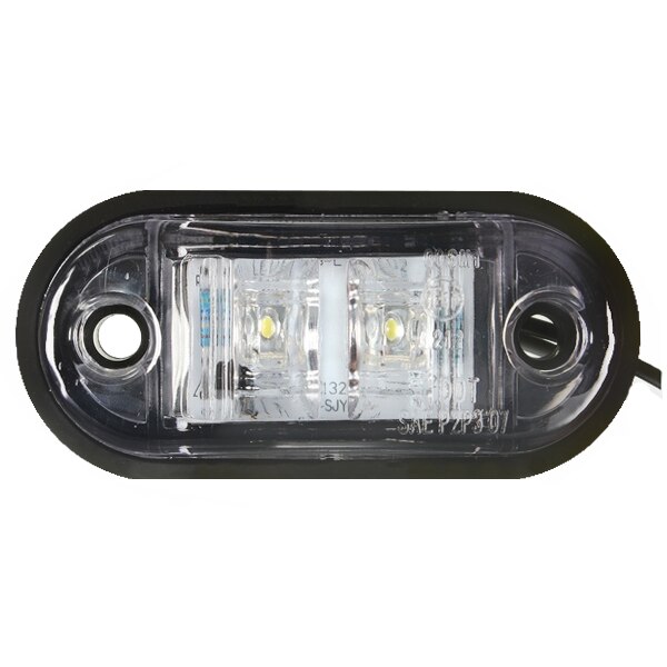 12V / 24V 2 Led Zijmarkeringslichten Lamp Voor Auto Vrachtwagen Trailer E-Gemarkeerd Wit