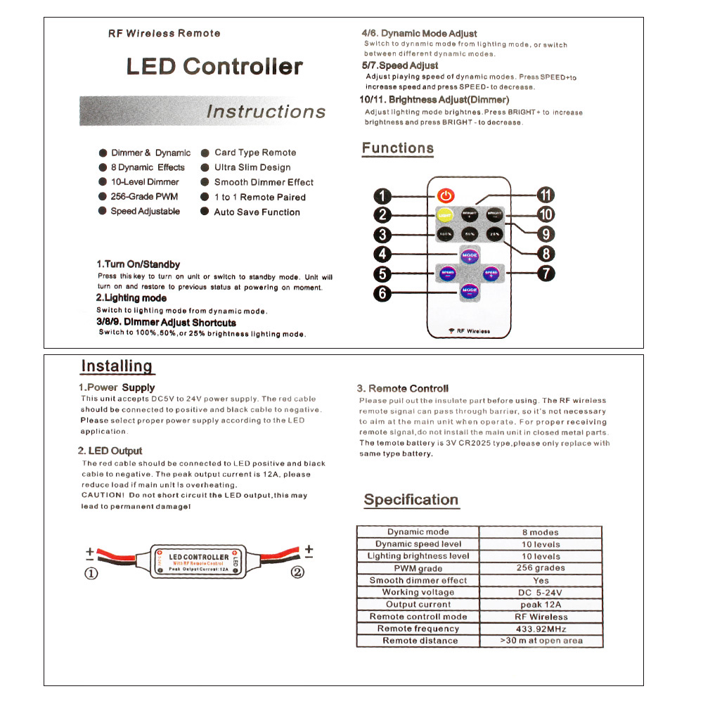 11 schlüssel USB RF Fernbedienung Für LED Streifen Mini Dimmer 5V USB Led Remote Controller Für 5050/2835 Einzigen farbe