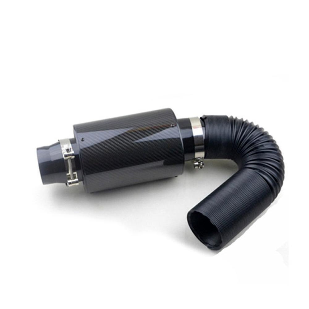Universal Car Carbon Fibre Cold Air Filter Feed Enclosed Intake Induction Pipes Cold High Flow Ducting Intake Admission