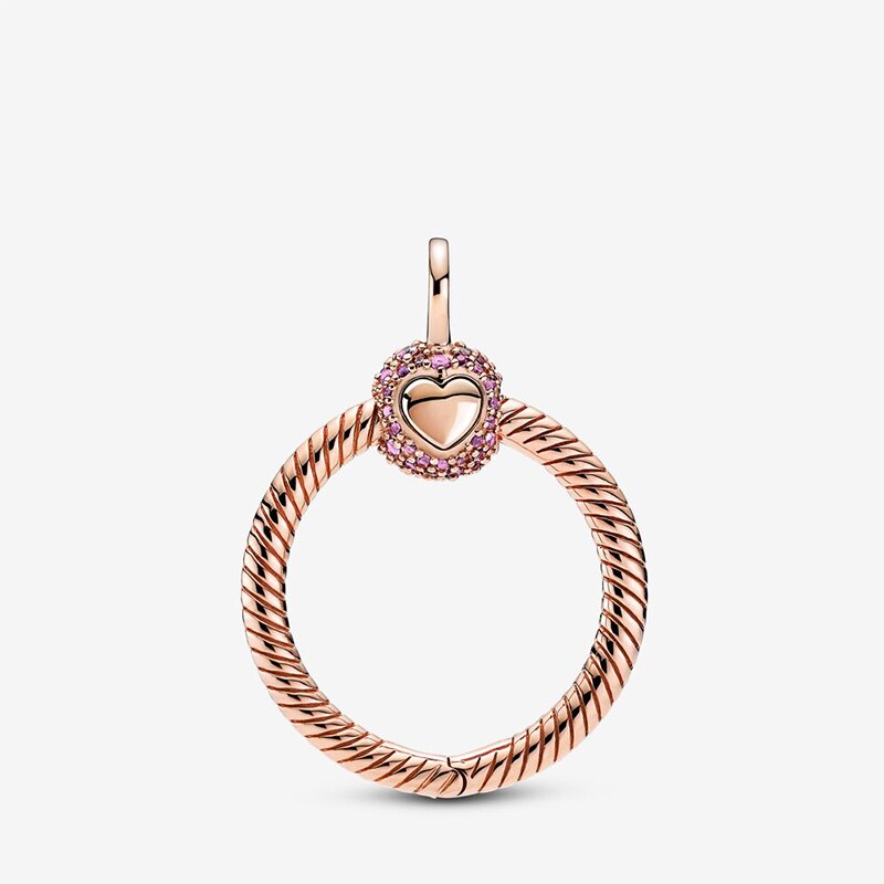 S925 Momente Kleine Pavé O-förmigen Charme Anhänger, exquisite Und Hohe Schmuck Für Frauen Als Fit Original Armband