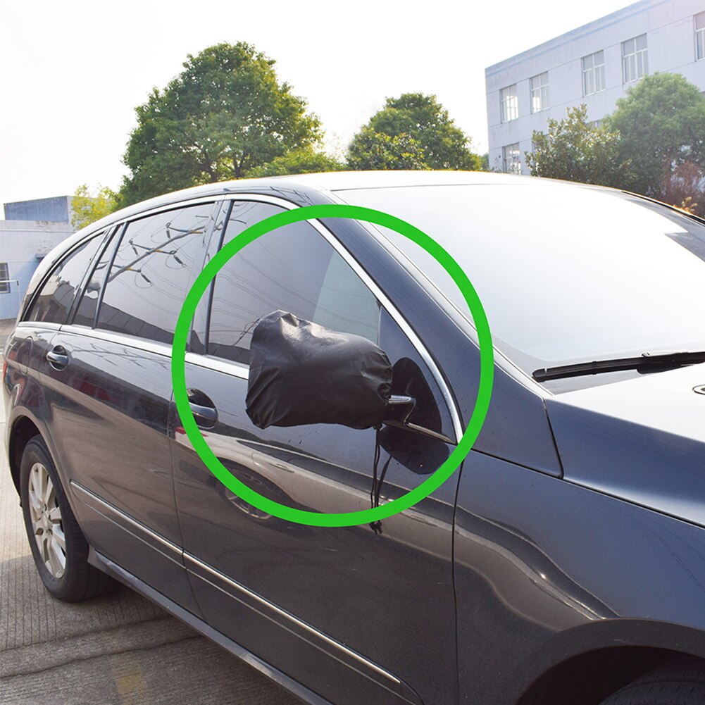 Cubierta de espejo negro a prueba de fugas, juego de cubiertas de nieve, suministros de coche, funda protectora para espejos retrovisores, 2 uds.