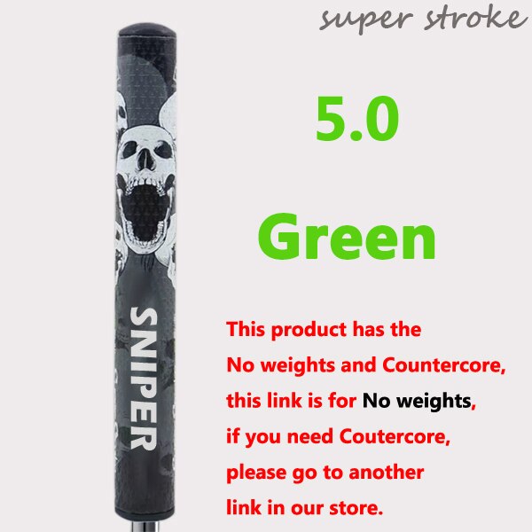 colors golf putter grips skull 5.0 weights or no weights grips: 5.0-greenNo weights