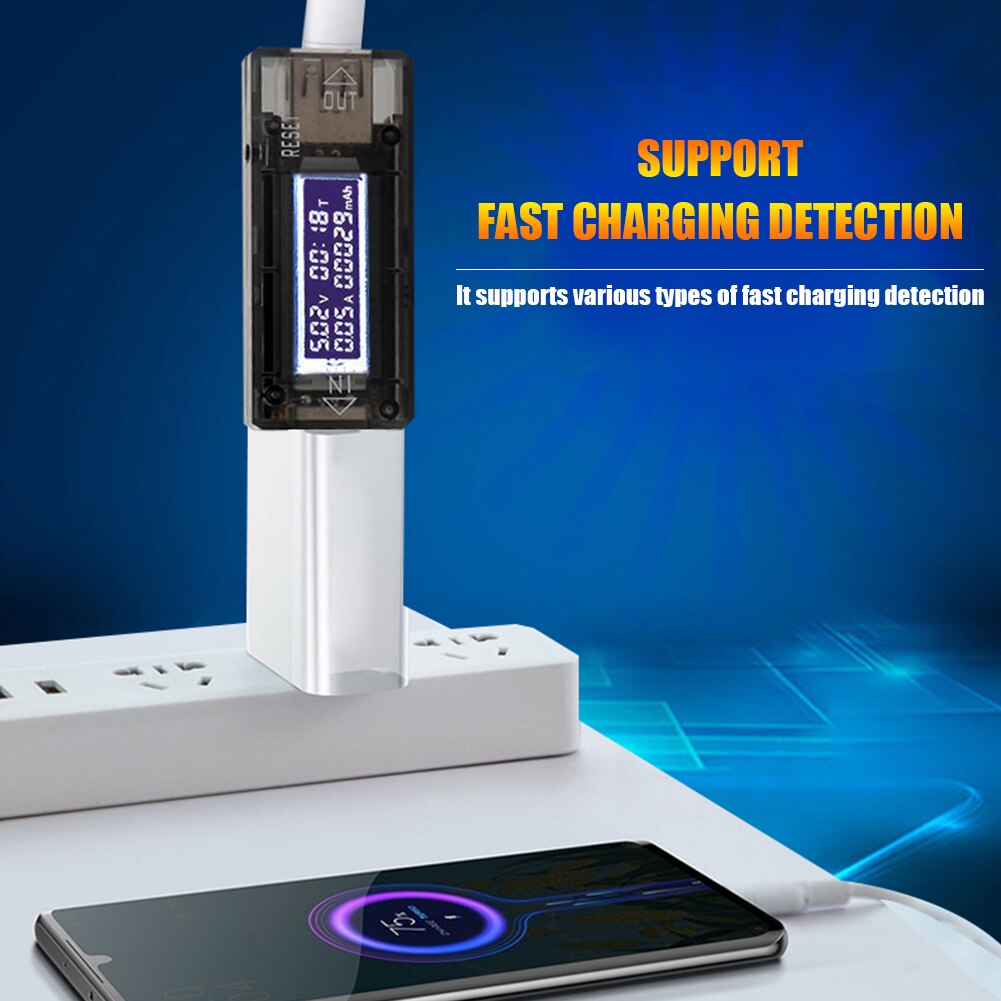 USB Tester 3.2-10V 0-3A DC Digital Volt Amp Meter Tester Charger Indicator for Car Wall Charger PC Phone Tablet Universal