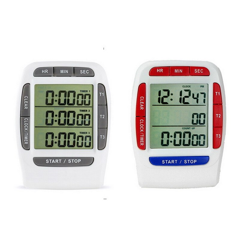 Multifunctional Kitchen Cooking Timer 3 Display Channels Electronic Function Timers Time Counting Device