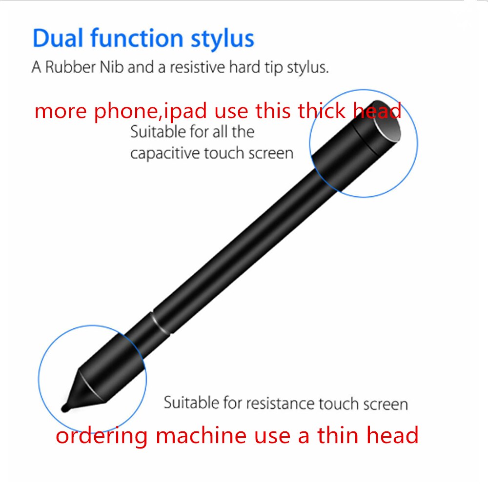 Lápiz capacitivo Universal para pantalla táctil, resistente, 2 en 1, Stylus, punta de goma S, para iPhone,iPad,Samsung, tableta, teléfono, GPS