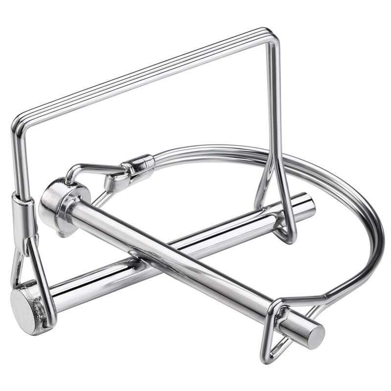 SHGO -10 Pieces Shaft Locking Pin Safety Coupler Pin 1/4 Inch Diameter in 2 Shapes of Square and Arch (Silver)
