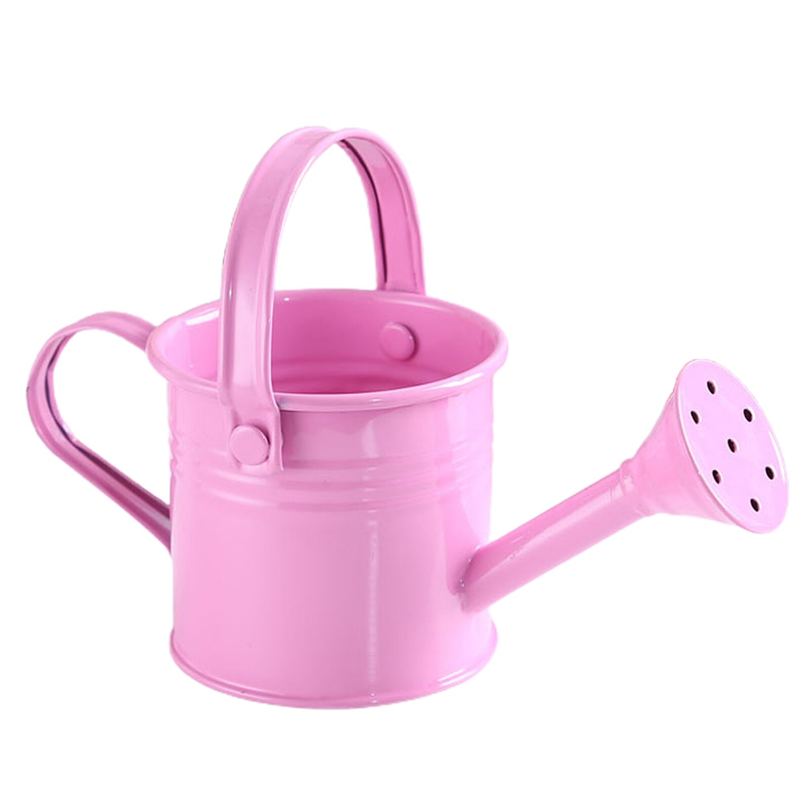 Tin Watering Can Plant Spray Sprinkled Portable Gardening Tools Wrought Iron With Handle Metal Shower: Pink