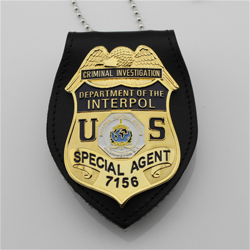 Klassieke Strafrechtelijk onderzoek Afdeling van de Interpol Special Agent Replica Movie Prop Shirt Revers Pin Badge Kerstcadeau