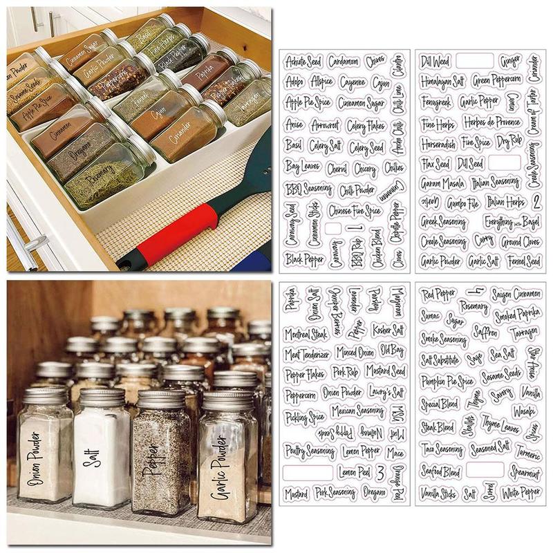 8 Sheets Labels Transparent Waterproof Pantry Stic... – Vicedeal