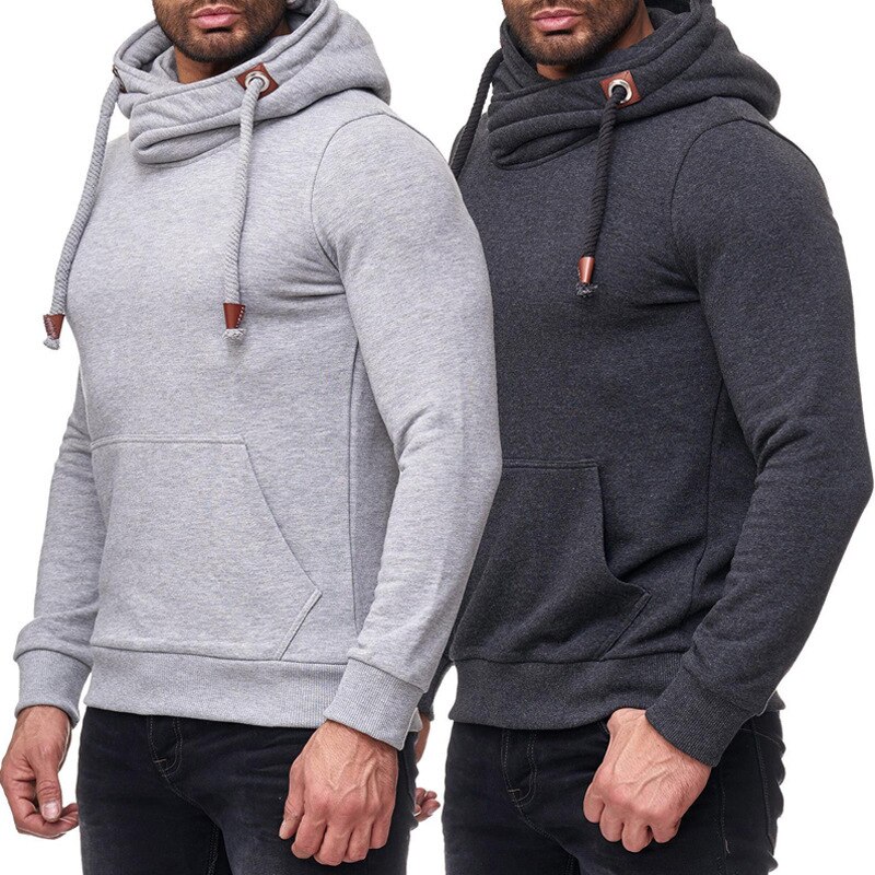 Autumn Winter Men's Hoodie Sportswear Sports Shirt Loose Coat Long Sleeves Solid Sports Sweater