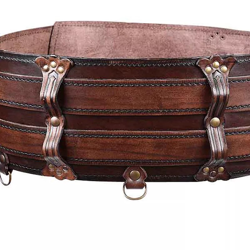 Medievale Steampunk Viking Warrior cintura larga in pelle PU, armatura in vita cavaliere celtico norreno per accessorio Costume Cosplay Larp