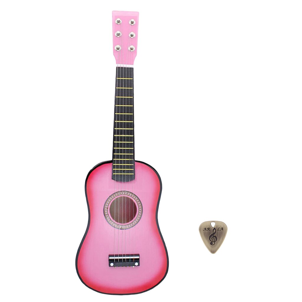 23 ''Akoestische Gitaar 6 String Muziekinstrument Met Pick Voor Beginner Roze