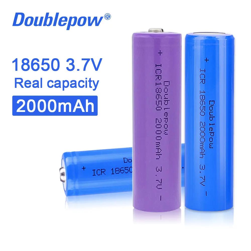 2PCS 100% Original 18650 3.7v 2000mah 18650 Rechargeable Lithium Battery for Flashlight Batteries