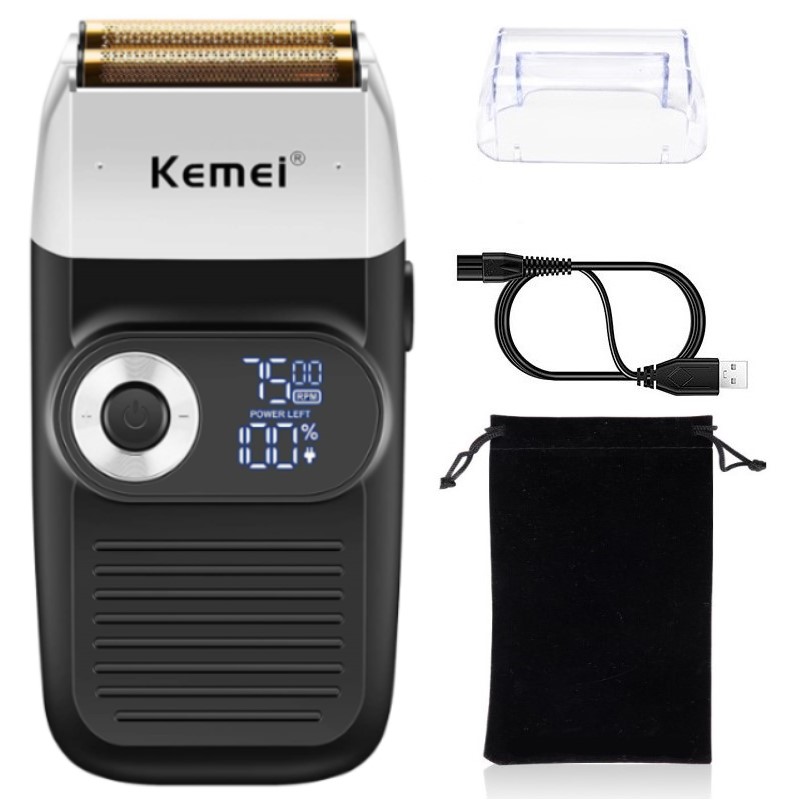 Kemei-Afeitadora eléctrica Original para hombres, máquina de afeitar potente para Barba y pelo, cabeza de baldas, acabado, se desvanece: KM-2026