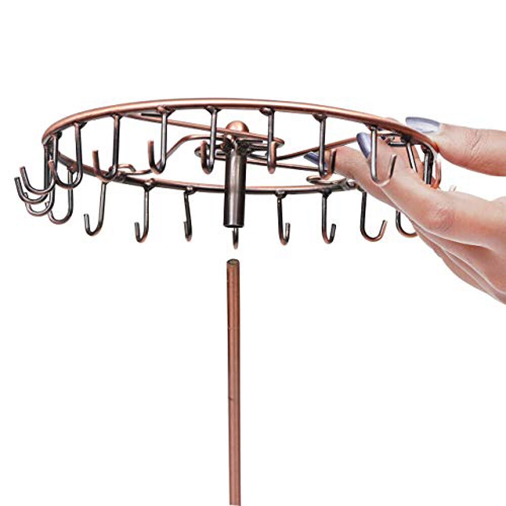23 Hooks Rotating Necklace Display HolderRack Metal Storage Shelf Jewelry Hanger Pendant Bracelet Jewelry Stand Rack