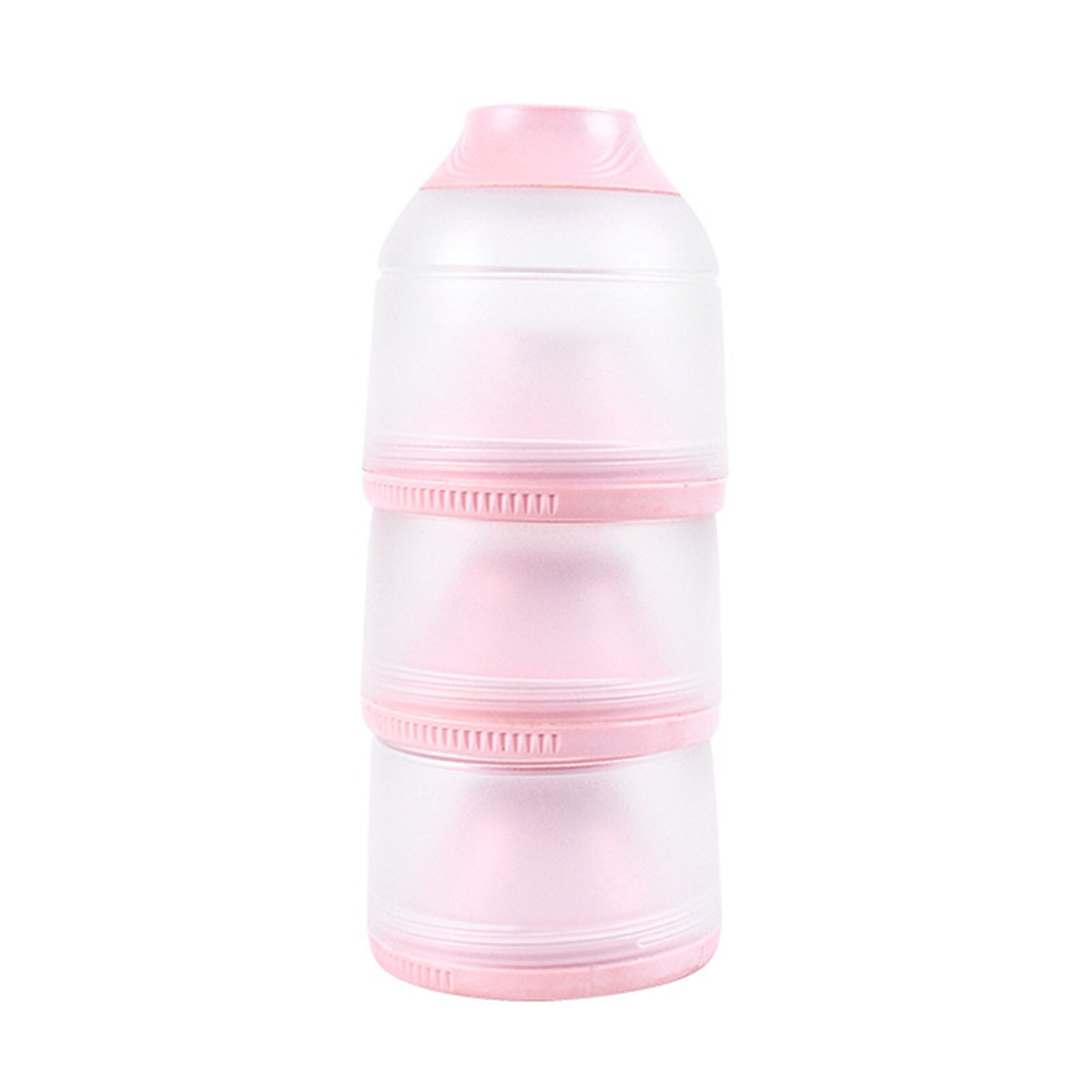Infant Formula Dispenser Portable Toddle Sealing Toddler Snack Food Container Baby Feeding 3 Grids Milk Powder Box Storage: Pink