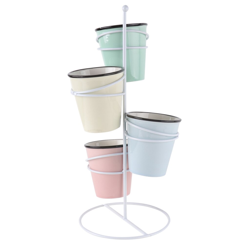 1 Set Balcony Flower Stand Indoor Storage Rack Adornment Flower Pot Holder