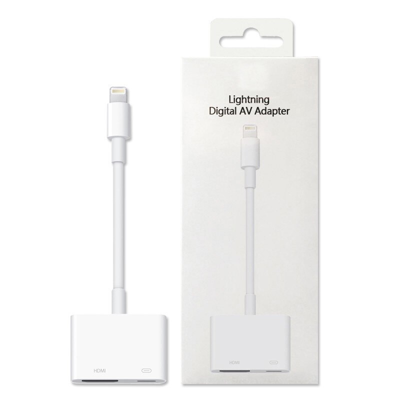 Adaptador OTG para iPhone 11 XS XR X 8, iluminación a HDMI, Compatible con Audio, vídeo, Full HD, teléfono móvil, conectar HDTV, proyector de pantalla: Default Title