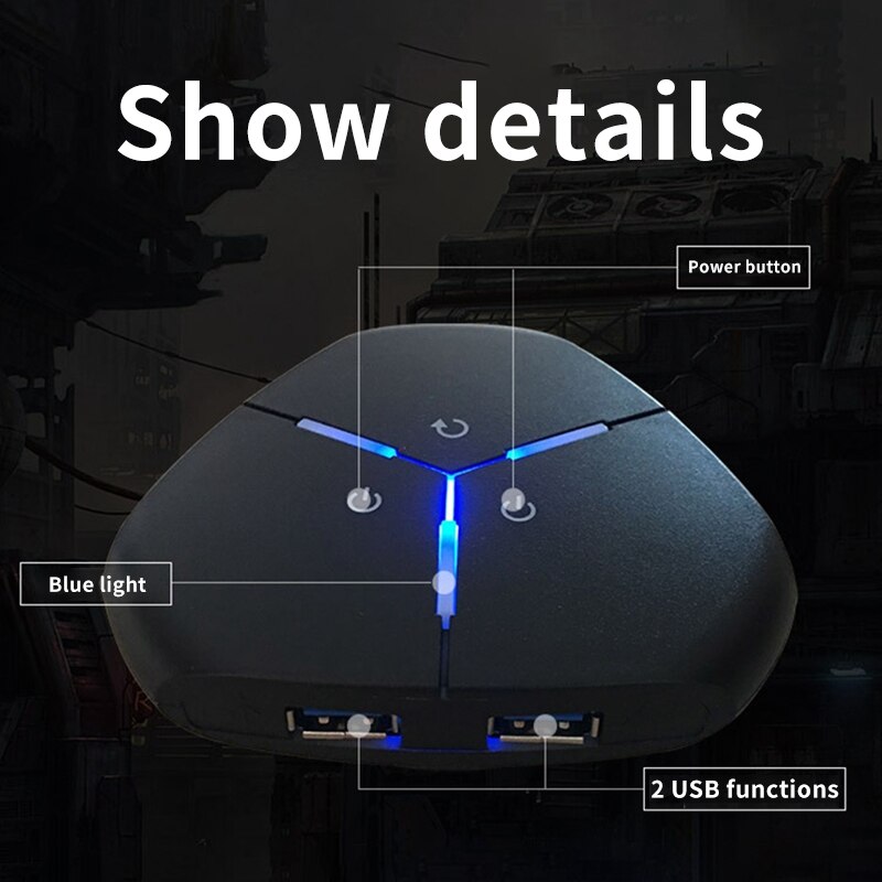 PC Power Switch Power Supply on Button Dual USB Ports Dual Power Button+Restart Button for Desktop