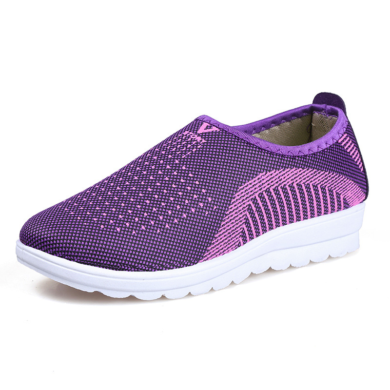 Factory outlet åndbar mor slip-on sko kvinde billig udendørs sneakers kvinder flade sko kvinder damer sommer loafers: Lilla / 9