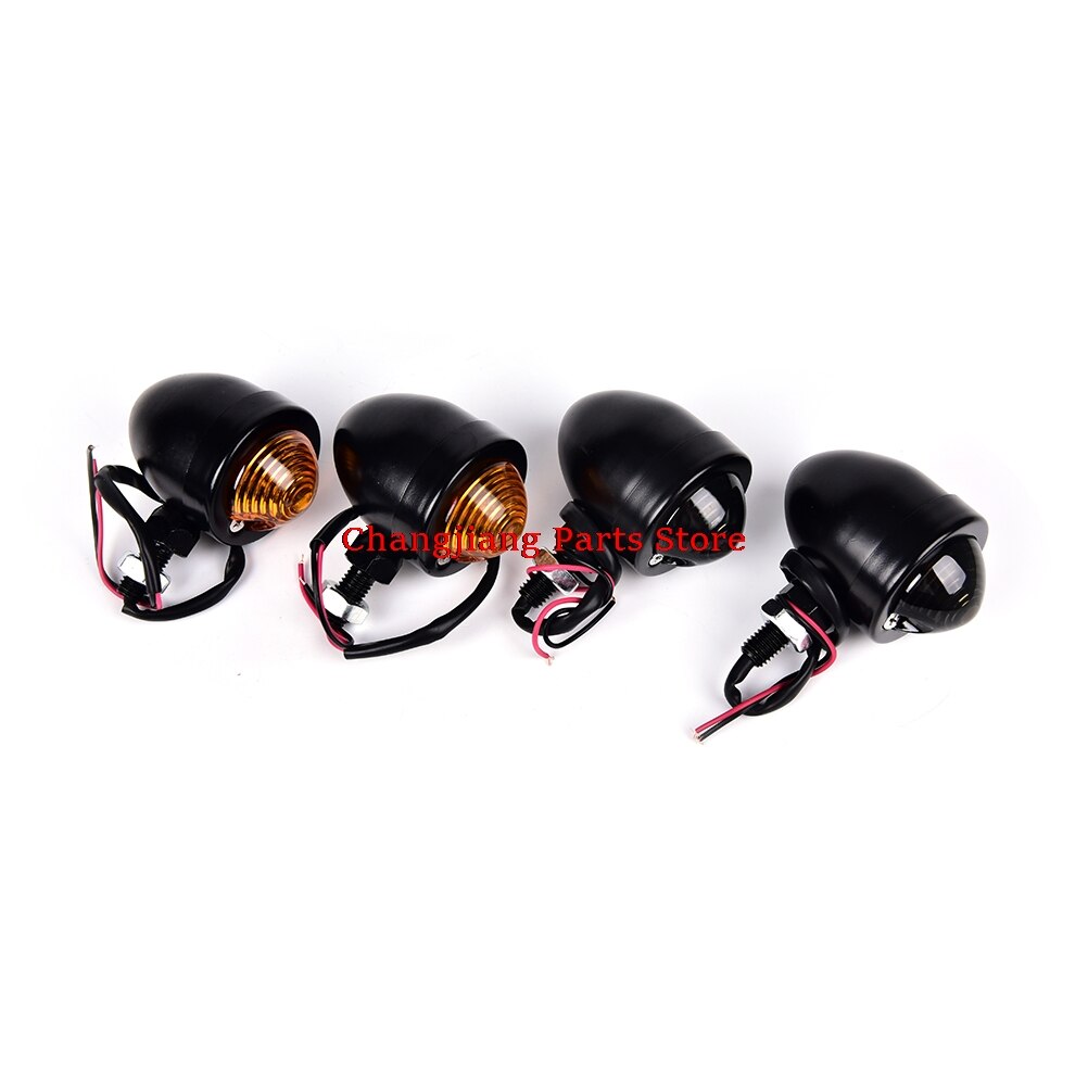 2Pcs Led Motorfiets Richtingaanwijzers Indicatoren Black Bullet Richtingaanwijzer Lamp Oogkleppen Voor Scooter Motor