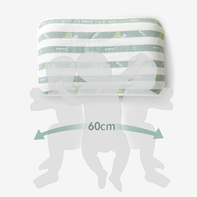 2 Stks/set Pasgeboren Baby Zachte 6-Layer Gaas Katoen Kussensloop Ademend Slapen Handdoek Cartoon Peuter Kussensloop 40*60 Cm