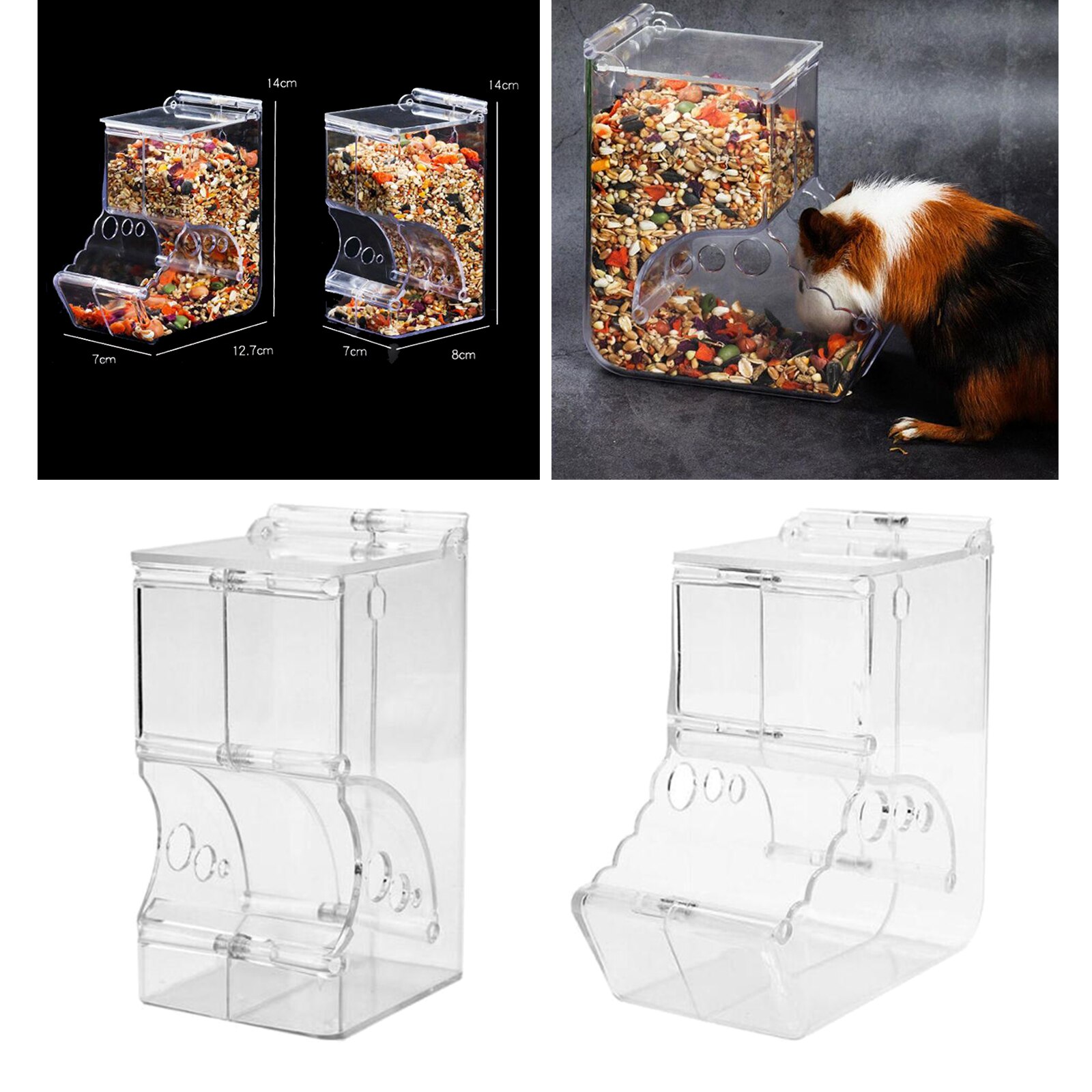 Hamster automatisk føderdispenser madskål kæledyrsfoderbeholder til små dyr