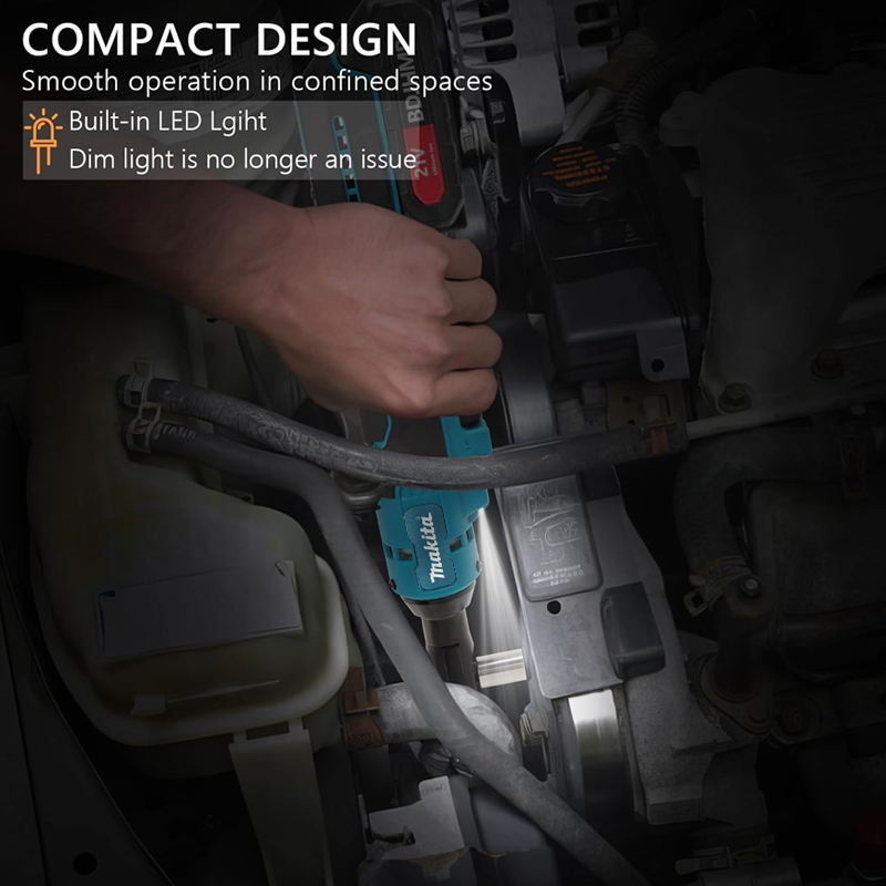 Makita 10MM/13MM Brushless Ratchet Right Angle Wrench Cordless Driver Variable Speed Power Wrench LED 18V Power Tools