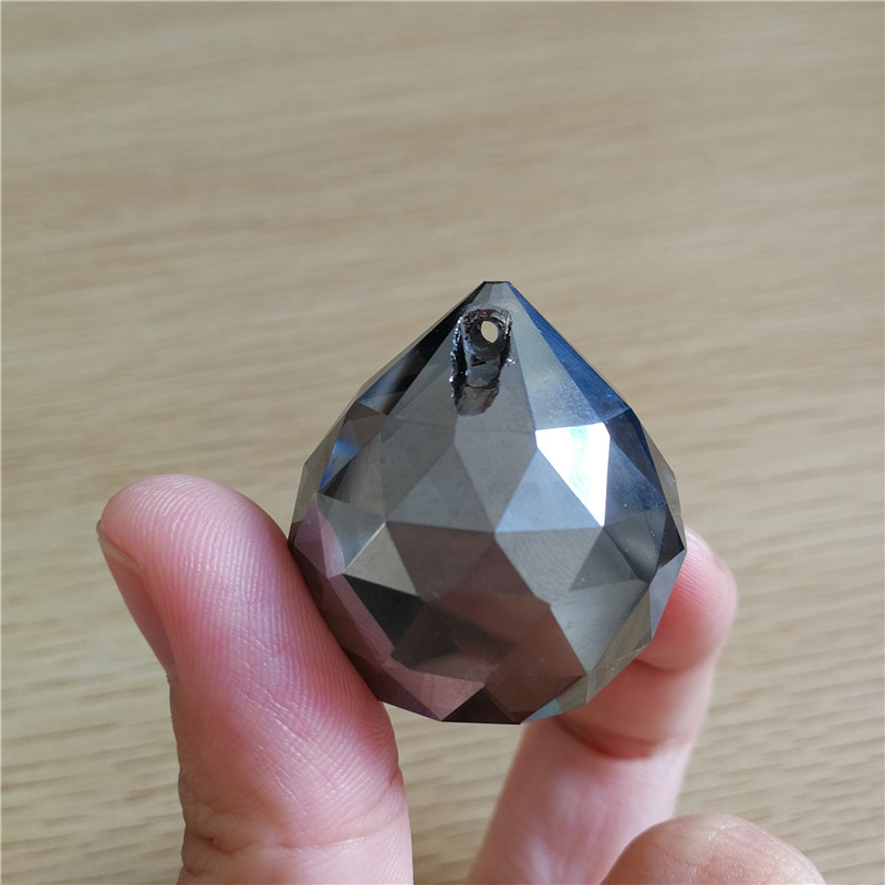 15mm-40mm Crystal Chandelier Ball Various Color 10 Pieces Glass Faceted Prisms Decorative Lighted Beads: Smoke Grey / 30mm