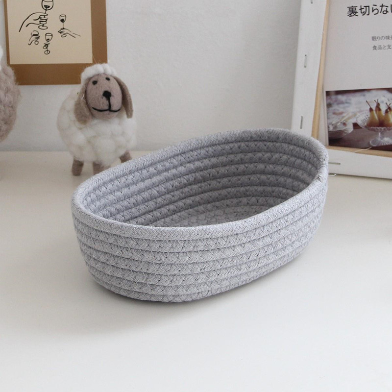 Daughte Shari Jepjavekii Nordic Cotton Rope Woven Aufbewahrungskörbe Organisieren Sie Boxen Desktop Diverses Organisieren Sie den Korb Diverses Key Cosmetics Storage