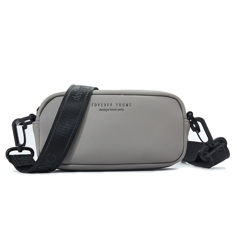 Slanke schoudertas dames multifunctionele borsttas rugzak dames leren merk crossbody messenger bag: Grijs
