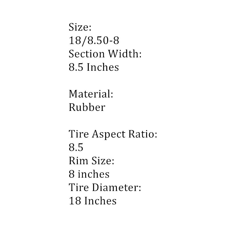 JayCreer 1PCS 18x8.50-8" Golf Cart Solid Tires,Also For Lawn & Garden Tire
