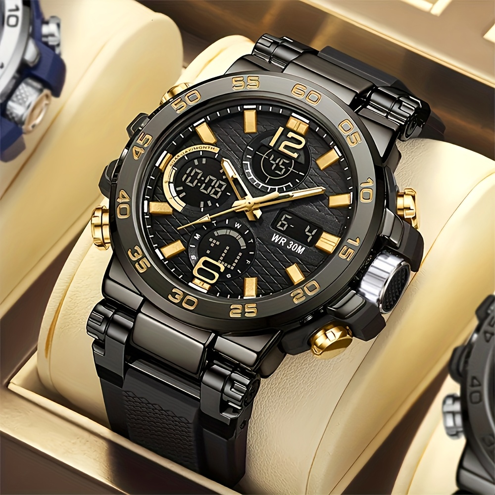 Relógio eletrônico digital masculino multifuncional com despertador, data de luz noturna, seleção de presente para entusiastas ao ar livre: Multicor