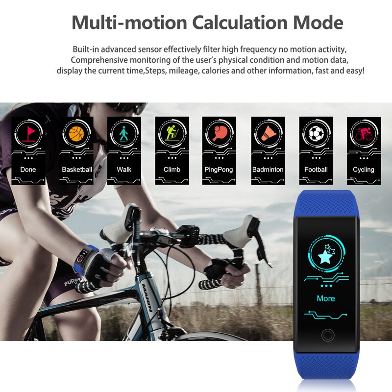 Smart watch  qw18 ip68 vandtæt smartband puls søvnmåler sports passometer fitness tracker bluetooth smartwatch