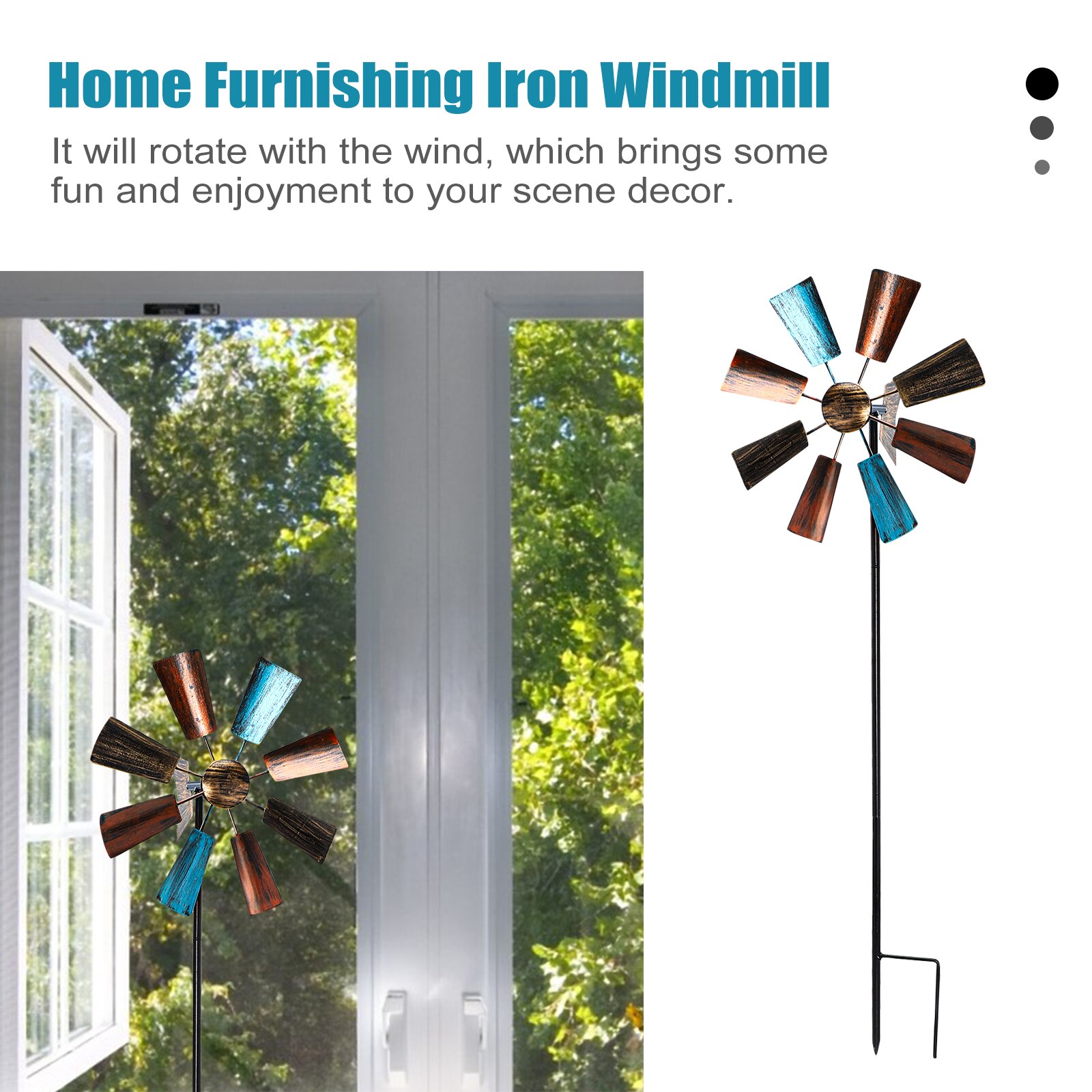 1 Pc Park Unique Iron Garden Windmill Yard Windmill for Decor Garden