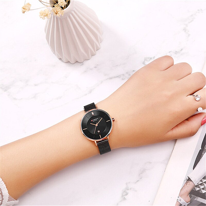 Mooie Vrouwen Horloge Dunne Quartz Bangle Horloge Voor Vrouwen Rvs Horloge Dames Jurk Klok Vrouwelijke